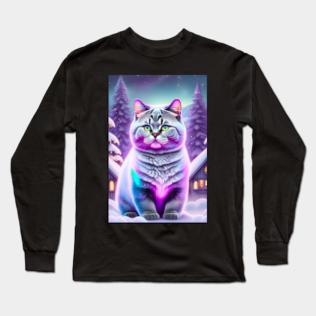 British Shorthair Dazzle Long Sleeve T-Shirt by Enchanted Reverie